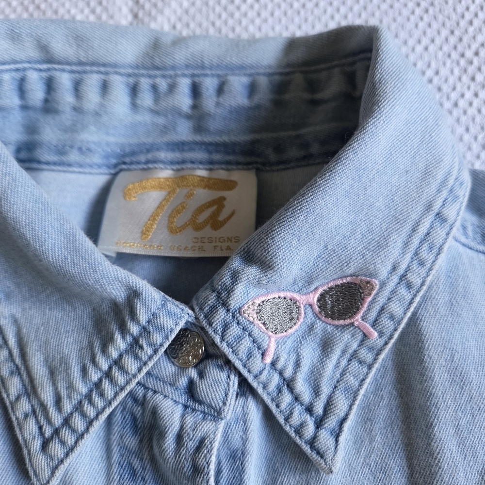 Vintage Tia Designs Denim 1950's Rock And Roll Theme - Picture 4 of 8